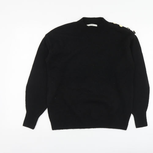 George Womens Black High Neck Polyester Pullover Jumper Size S