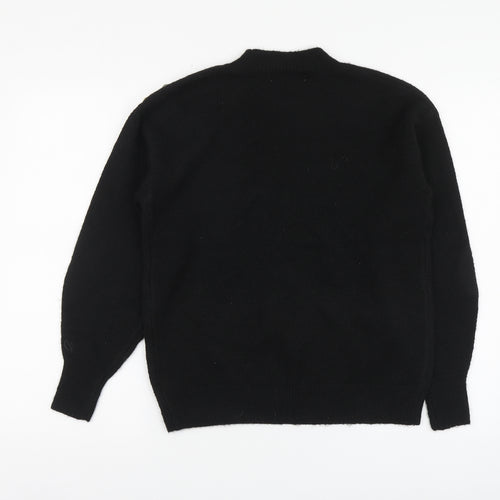 George Womens Black High Neck Polyester Pullover Jumper Size S