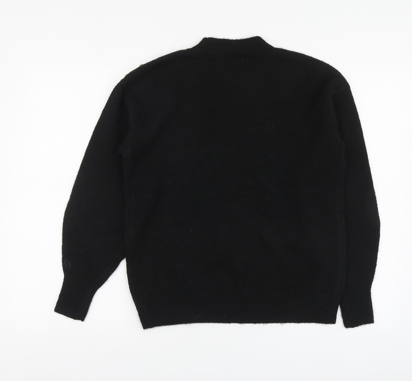 George Womens Black High Neck Polyester Pullover Jumper Size S