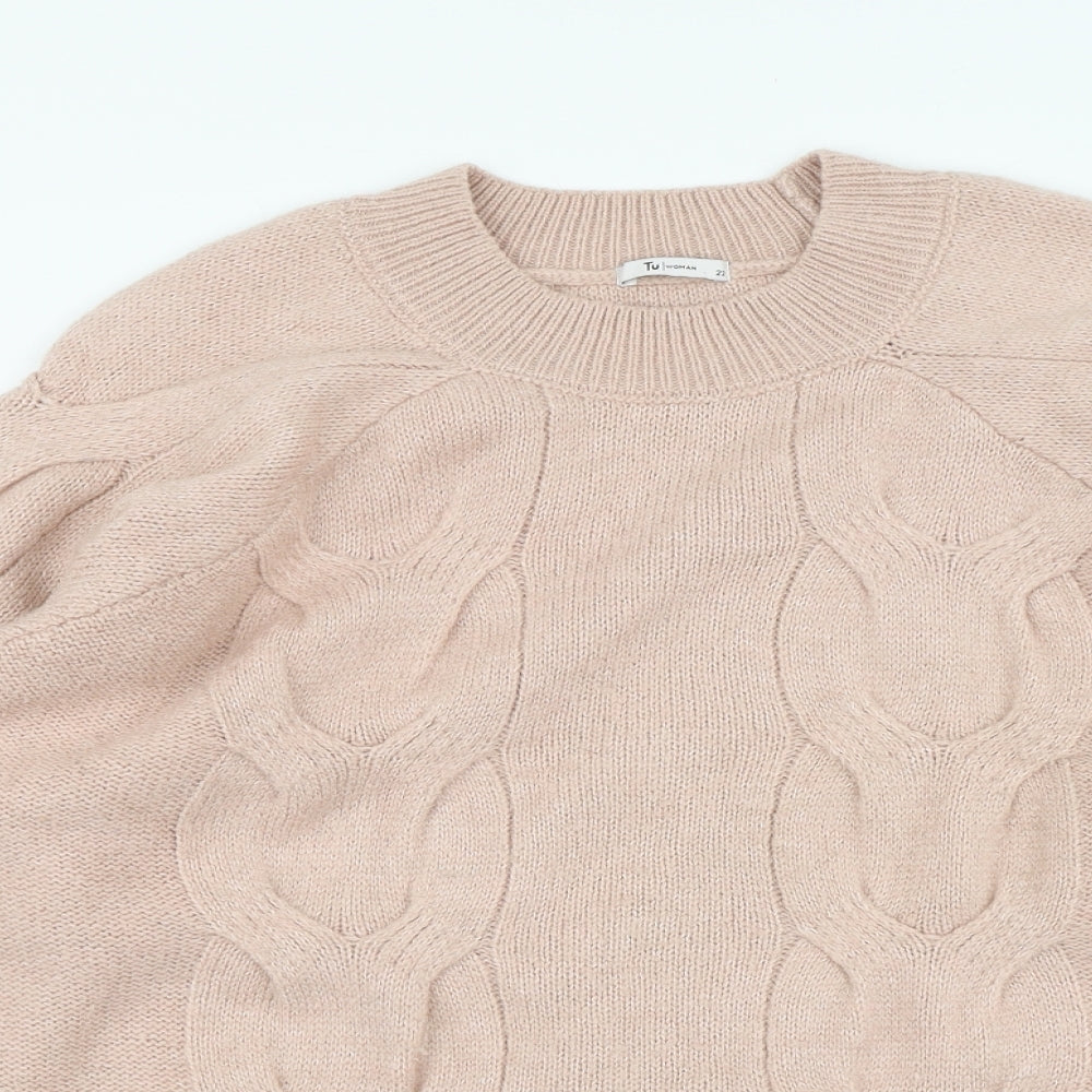 TU Womens Pink High Neck Acrylic Pullover Jumper Size 22