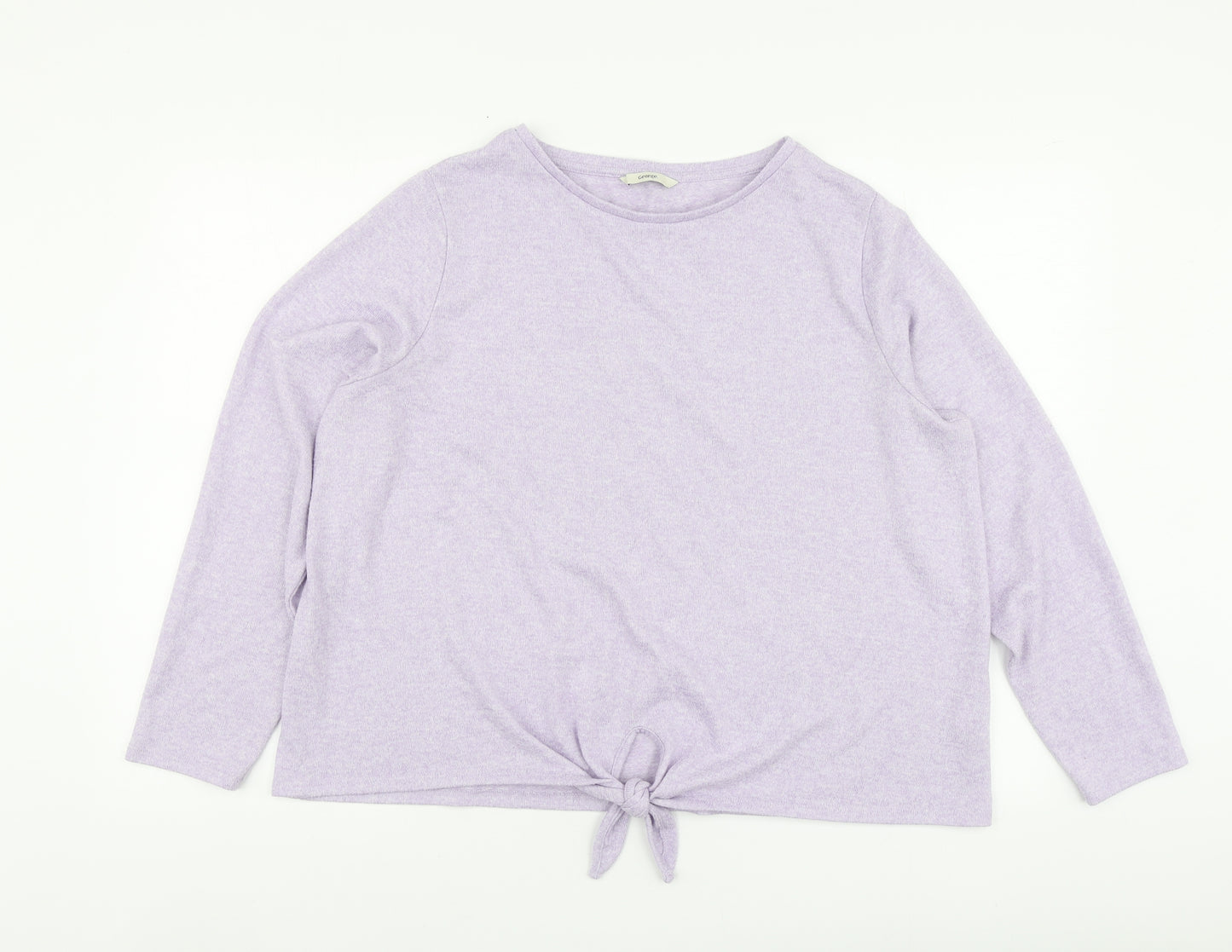 George Womens Purple Round Neck Polyester Pullover Jumper Size 18