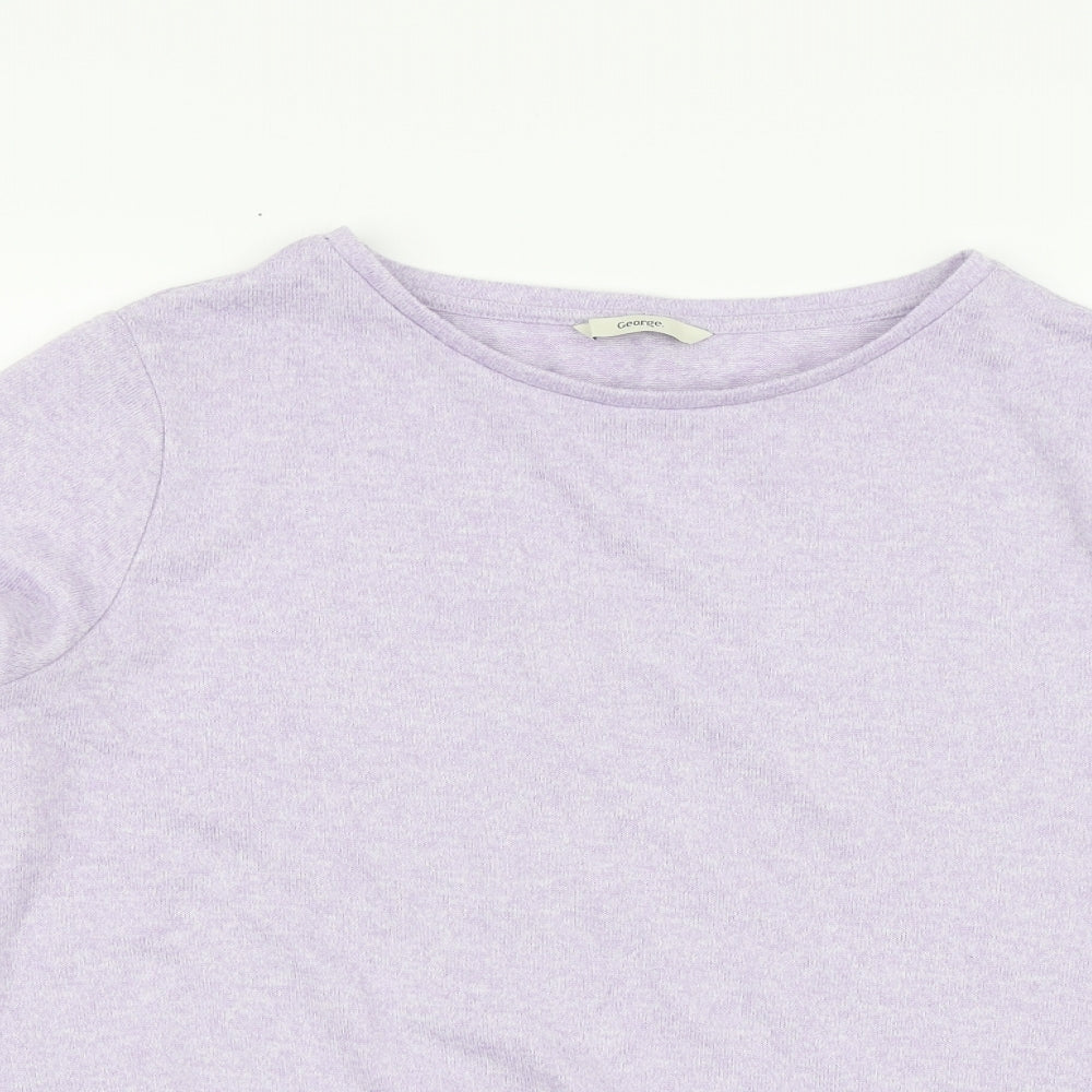 George Womens Purple Round Neck Polyester Pullover Jumper Size 18