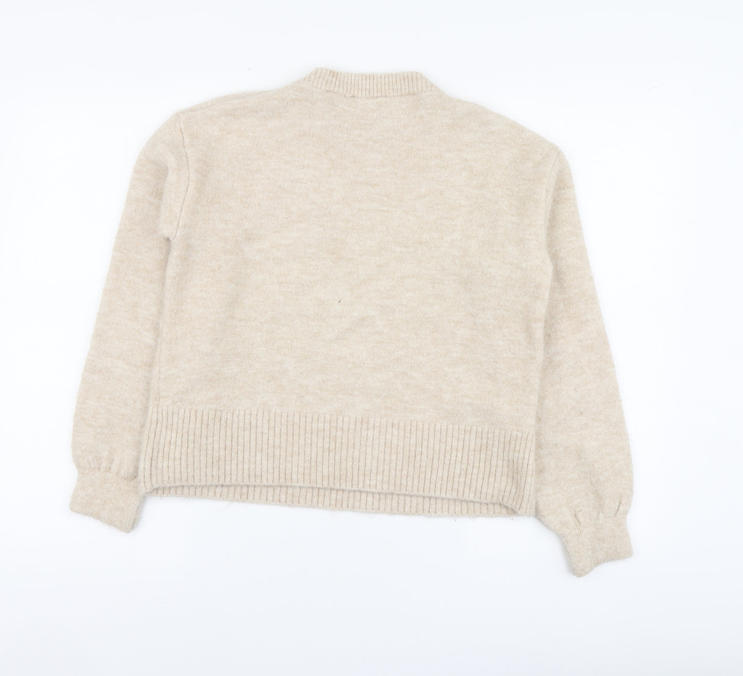 George Womens Beige High Neck Acrylic Pullover Jumper Size XS