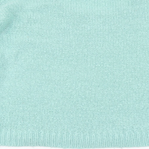 New Look Womens Blue Round Neck Acrylic Henley Jumper Size 12