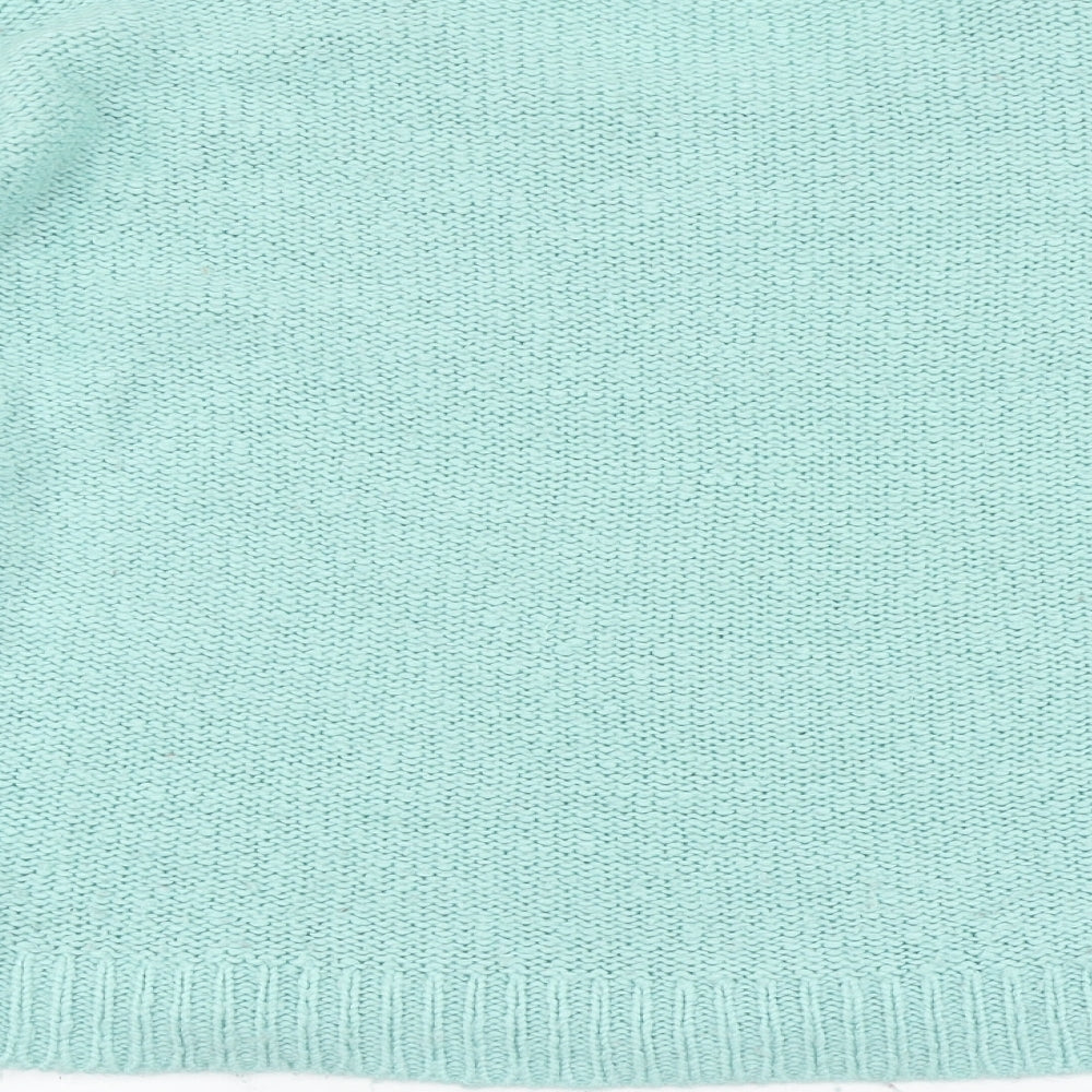 New Look Womens Blue Round Neck Acrylic Henley Jumper Size 12