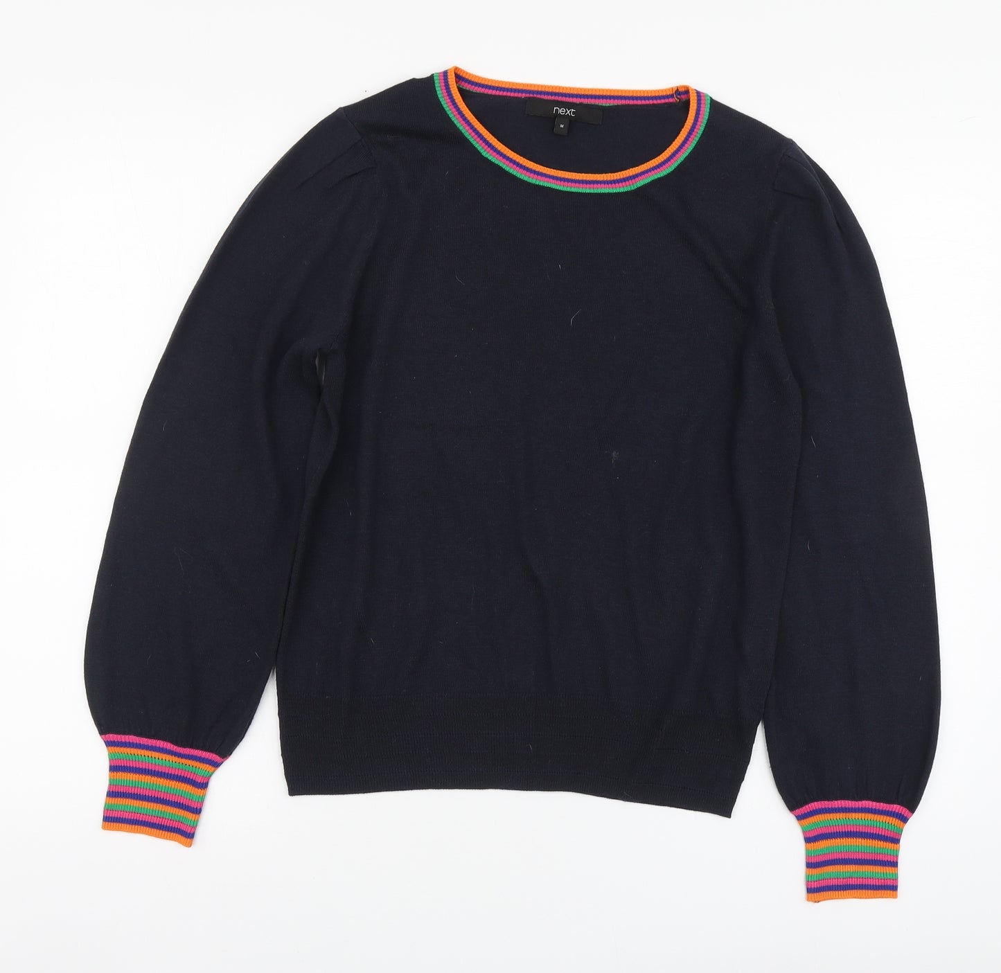 NEXT Womens Blue Round Neck Polyester Pullover Jumper Size M