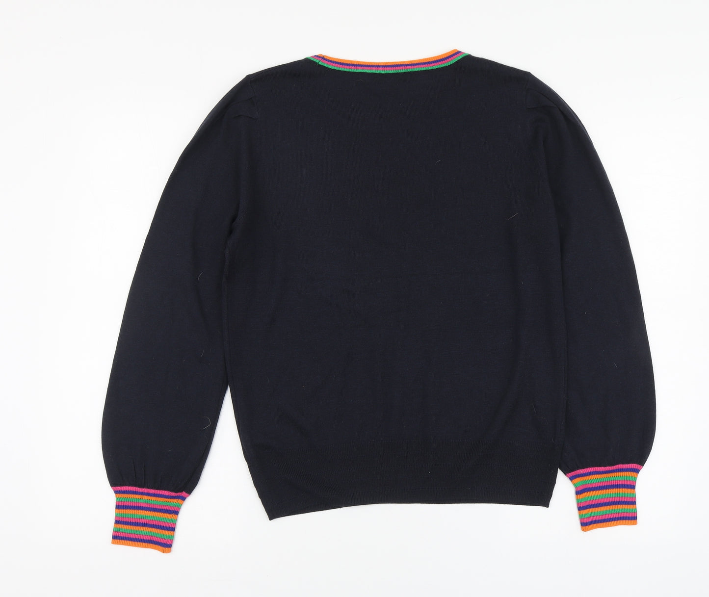 NEXT Womens Blue Round Neck Polyester Pullover Jumper Size M