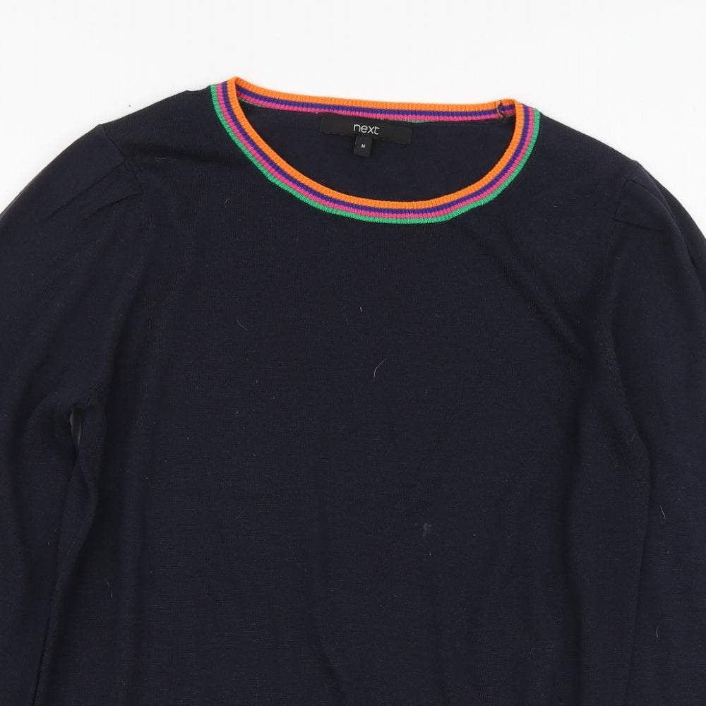 NEXT Womens Blue Round Neck Polyester Pullover Jumper Size M