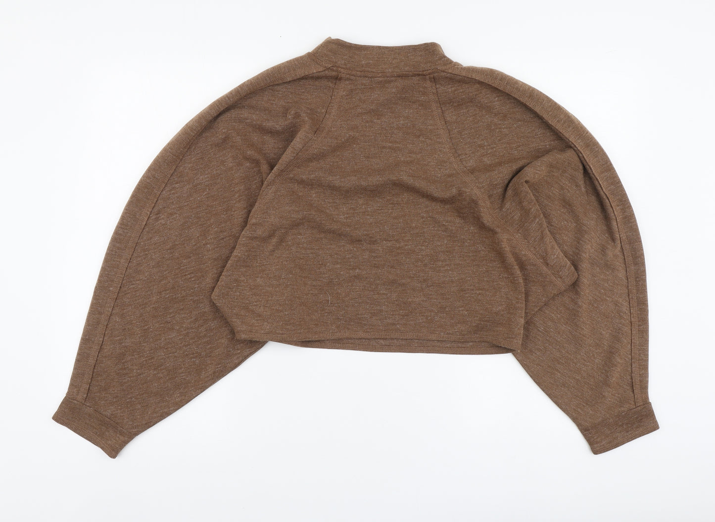 Primark Womens Brown Polyester Basic Blouse Size M High Neck