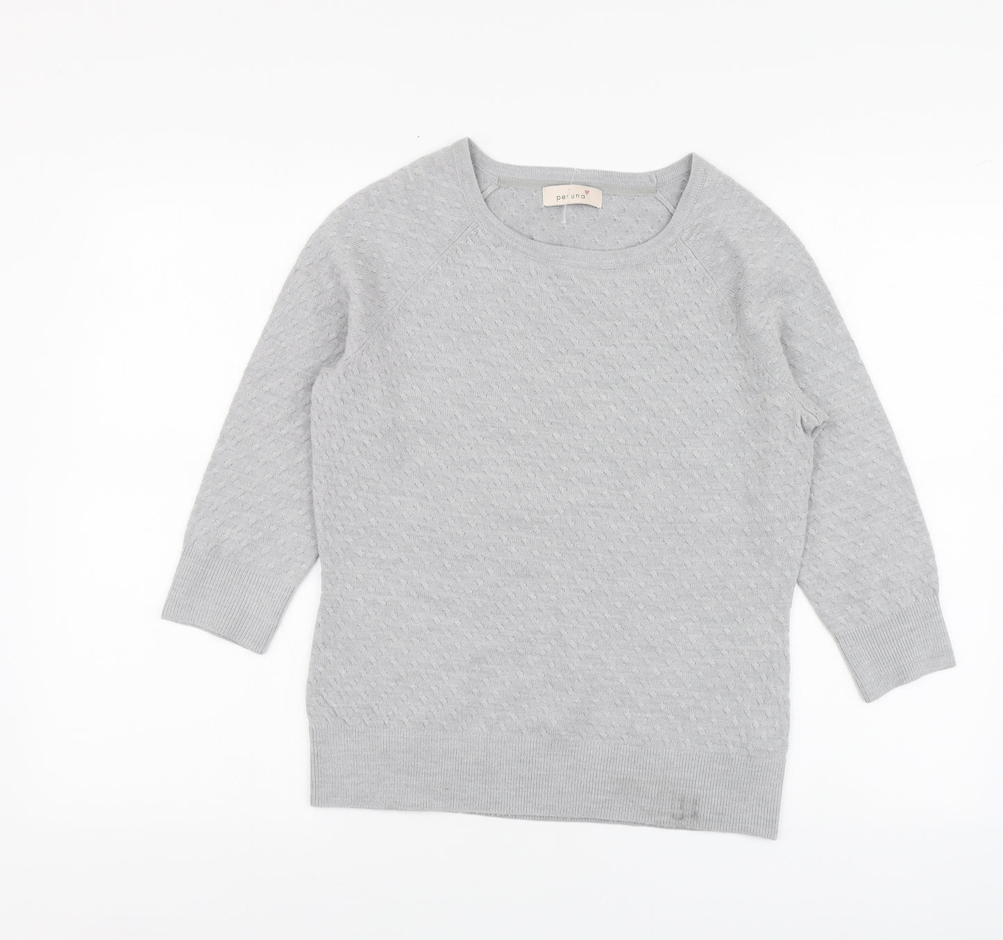 Per Una Womens Grey Round Neck Acrylic Pullover Jumper Size 10