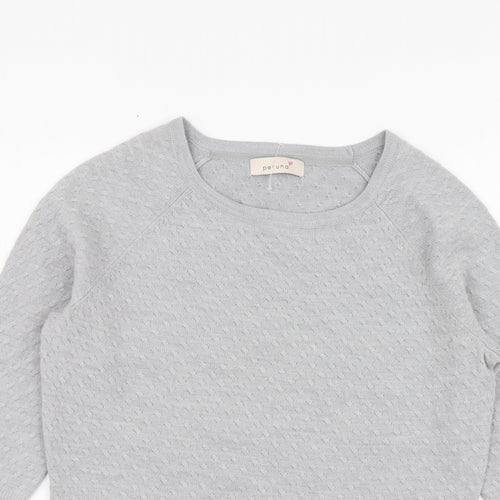 Per Una Womens Grey Round Neck Acrylic Pullover Jumper Size 10
