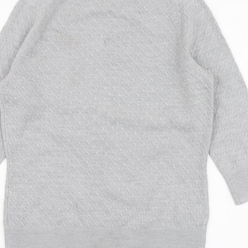 Per Una Womens Grey Round Neck Acrylic Pullover Jumper Size 10