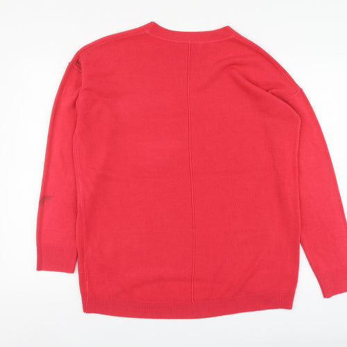 Principles Womens Pink Round Neck Acrylic Pullover Jumper Size 12