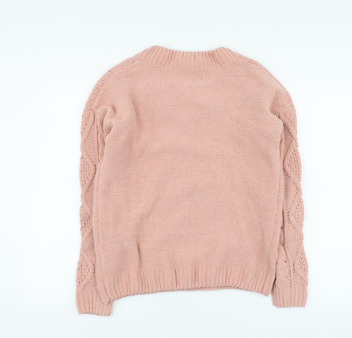 Primark Womens Pink V-Neck Polyester Pullover Jumper Size S