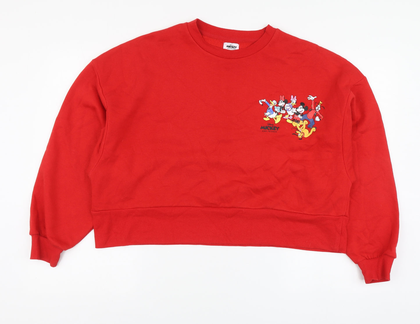 Disney Womens Red Cotton Pullover Hoodie Size XS