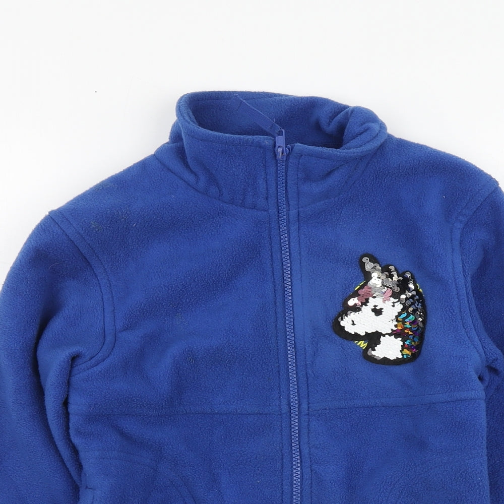 Banner Girls Blue Polyester Full Zip Hoodie Size 5-6 Years