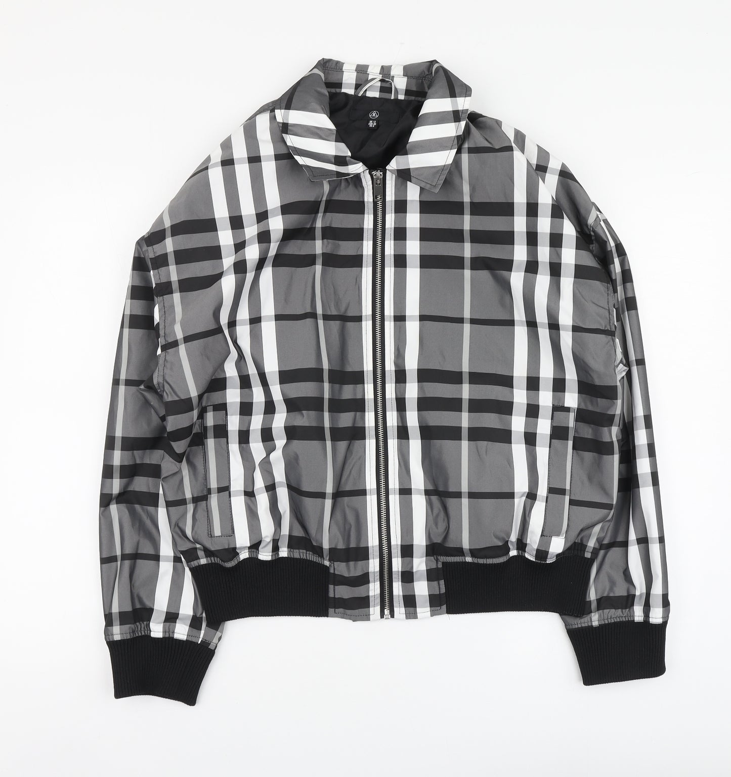 Missguided Womens Grey Plaid Bomber Jacket Jacket Size 12