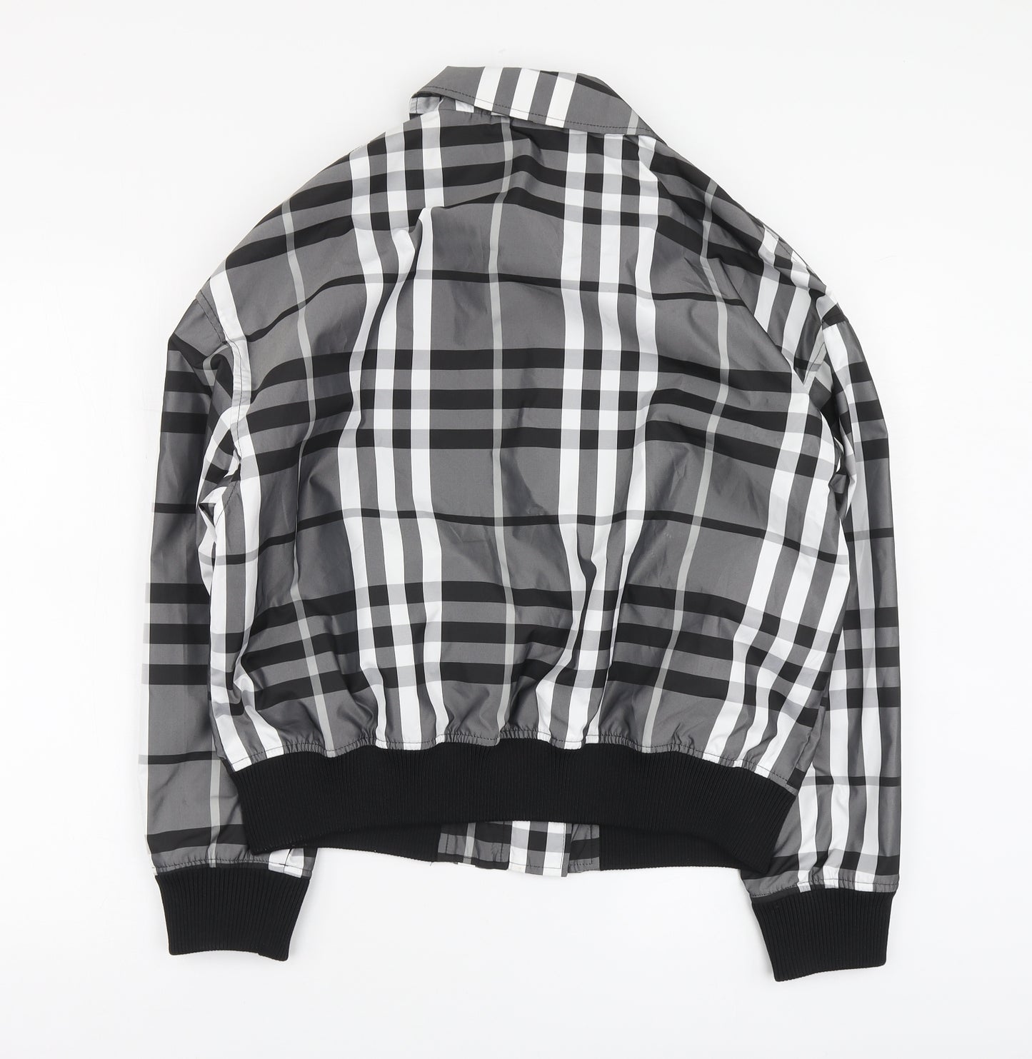 Missguided Womens Grey Plaid Bomber Jacket Jacket Size 12