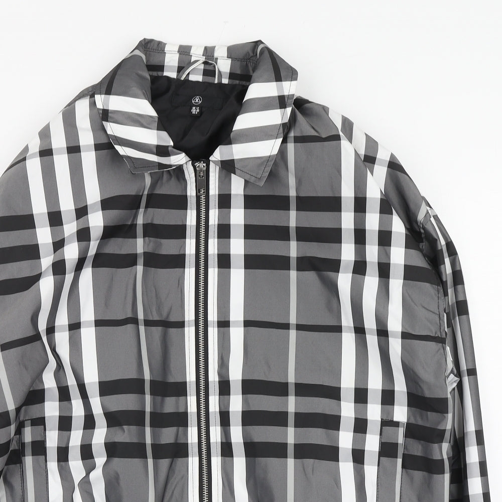 Missguided Womens Grey Plaid Bomber Jacket Jacket Size 12