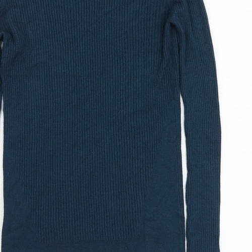 Edit Or's Cut Womens Blue V-Neck Viscose Pullover Jumper Size 14