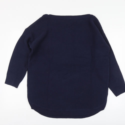 Capsule Womens Blue Round Neck Acrylic Pullover Jumper Size 12
