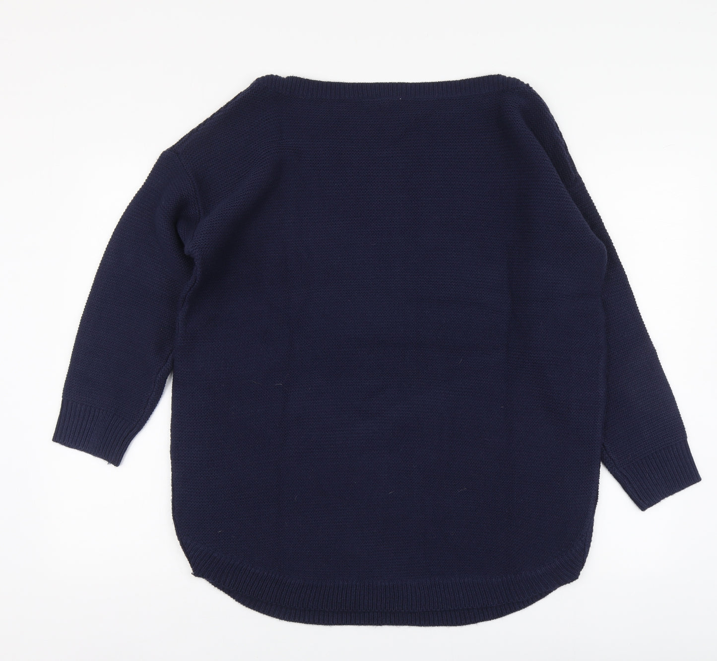 Capsule Womens Blue Round Neck Acrylic Pullover Jumper Size 12