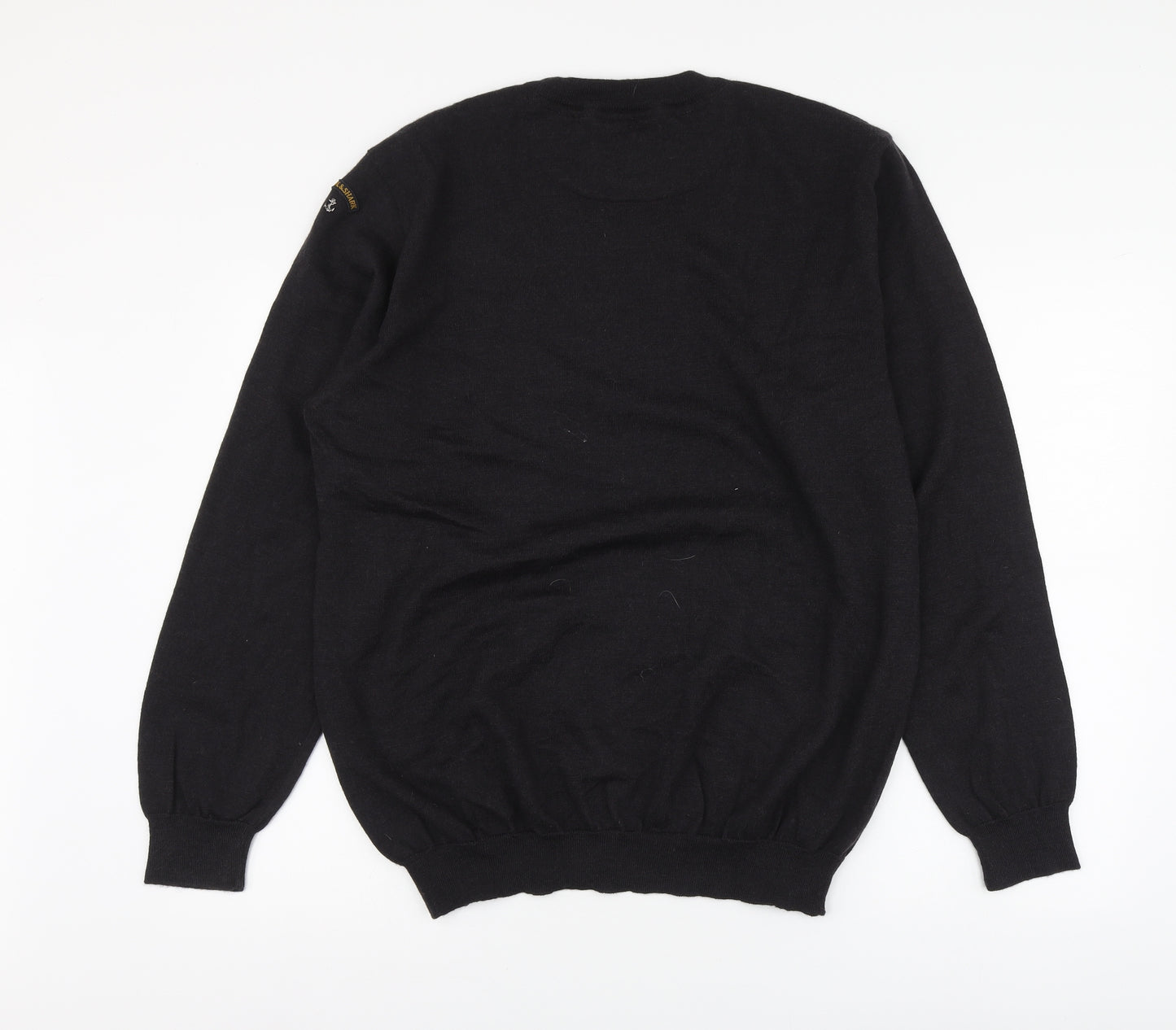 Paul & Shark Mens Brown Round Neck Wool Henley Jumper Size 2XL