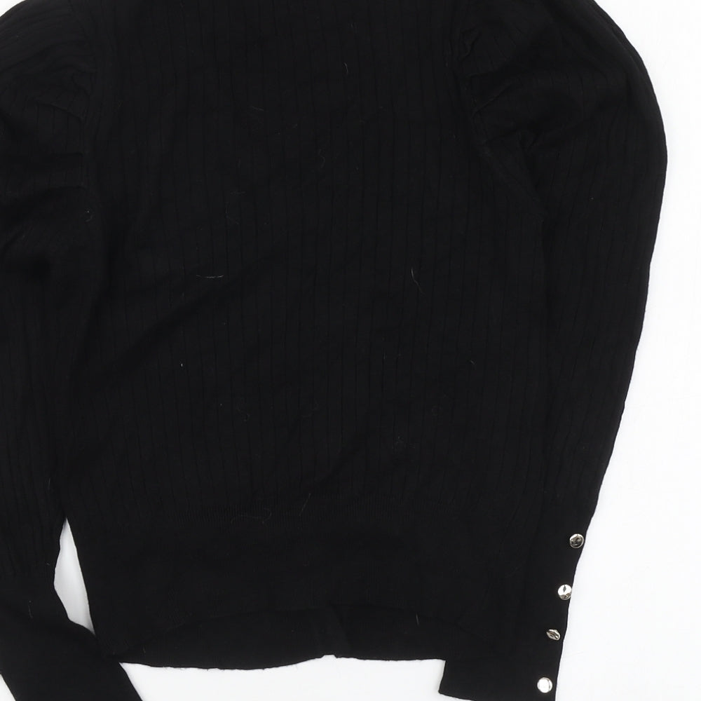 George Womens Black V-Neck Viscose Cardigan Jumper Size M