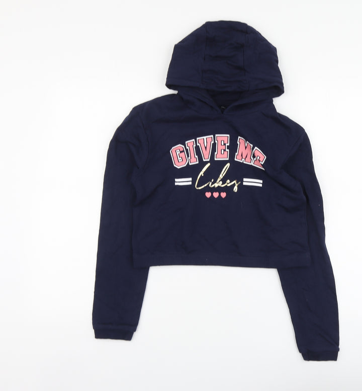 Studio Girls Blue Cotton Pullover Sweatshirt Size 14-15 Years