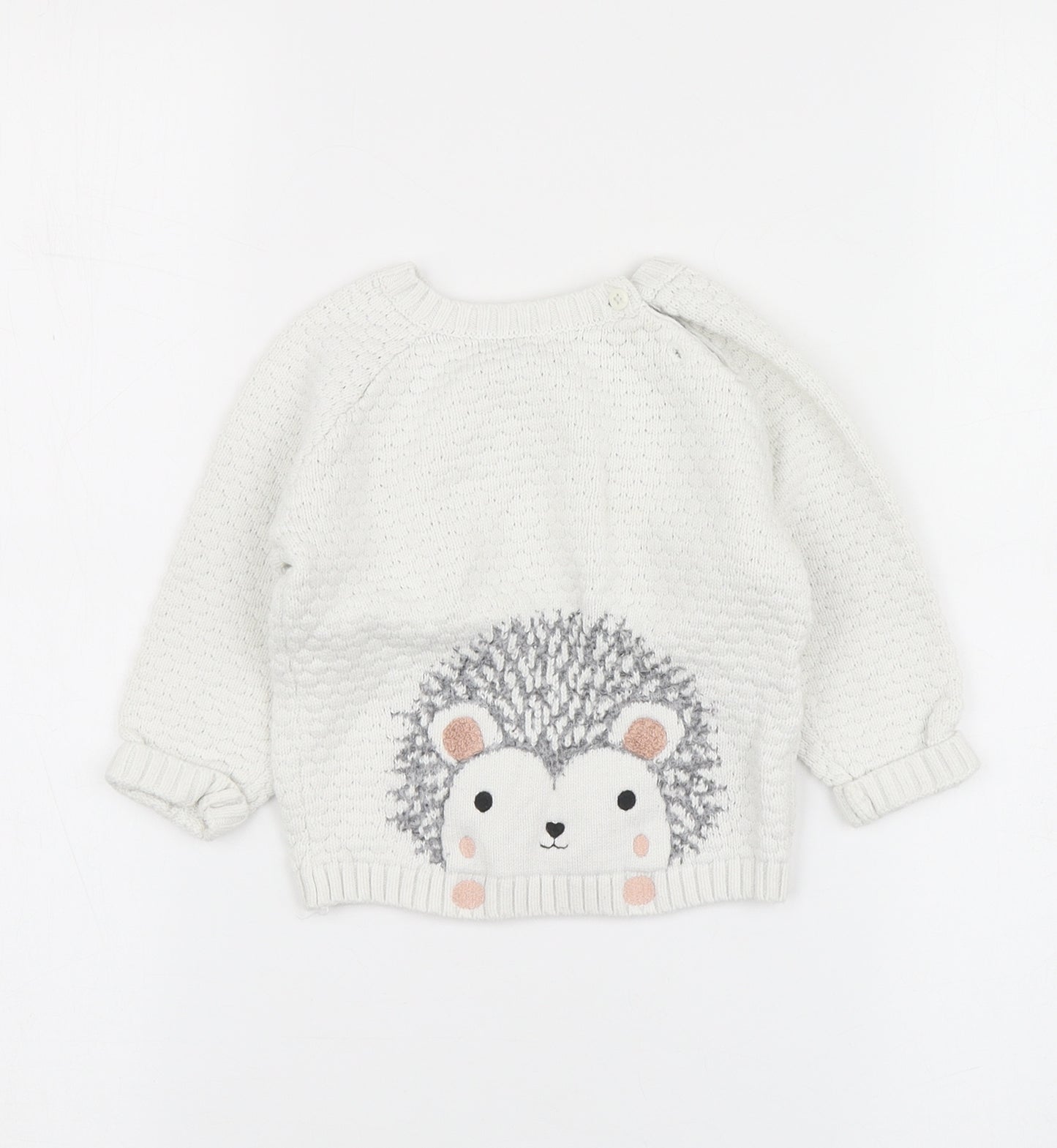 Primark Baby White Cotton Pullover Jumper Size 12-18 Months