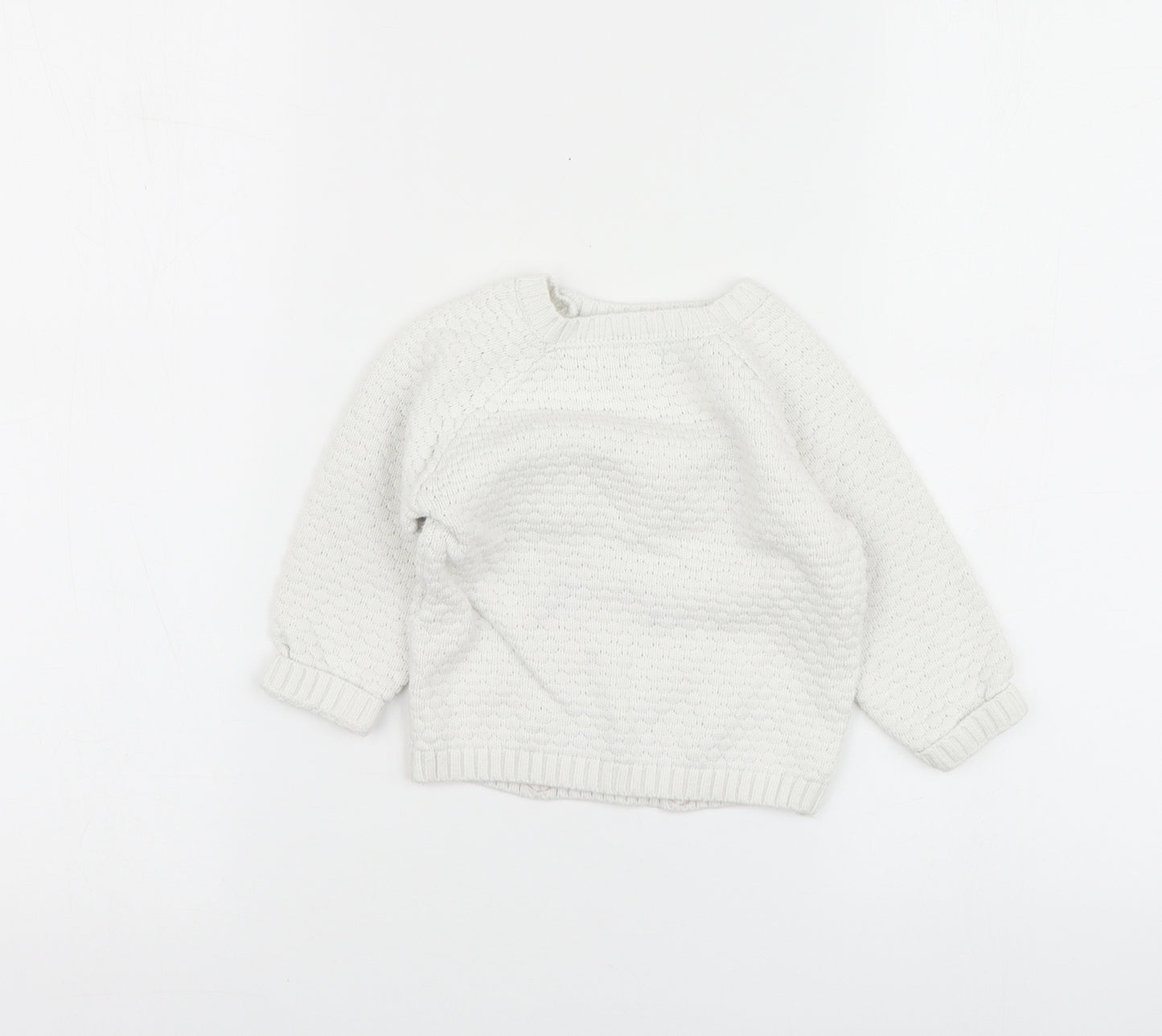 Primark Baby White Cotton Pullover Jumper Size 12-18 Months