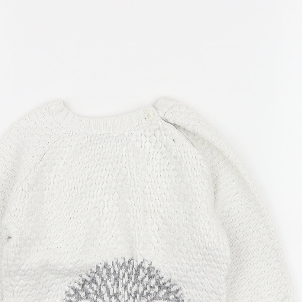 Primark Baby White Cotton Pullover Jumper Size 12-18 Months