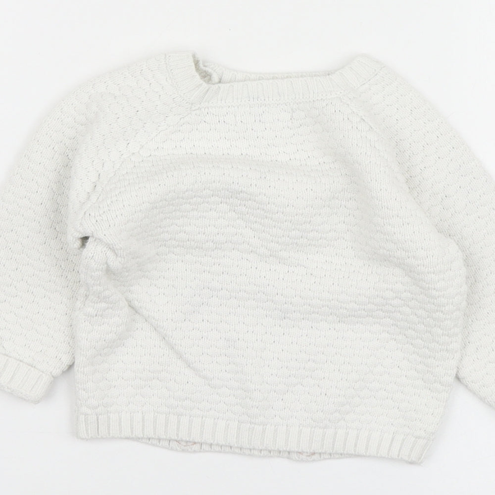 Primark Baby White Cotton Pullover Jumper Size 12-18 Months