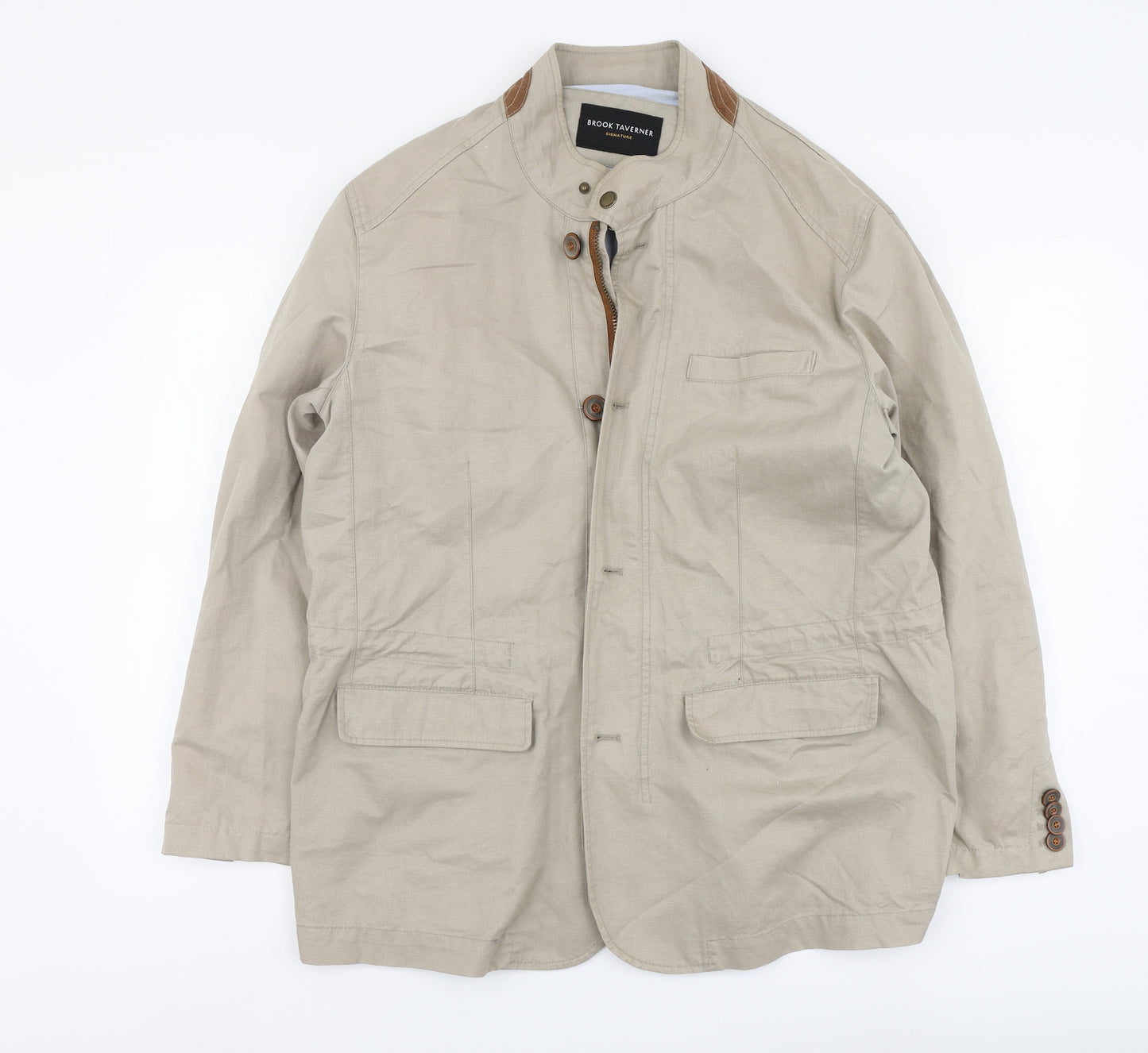 Brook Taverner Mens Beige Jacket Size L