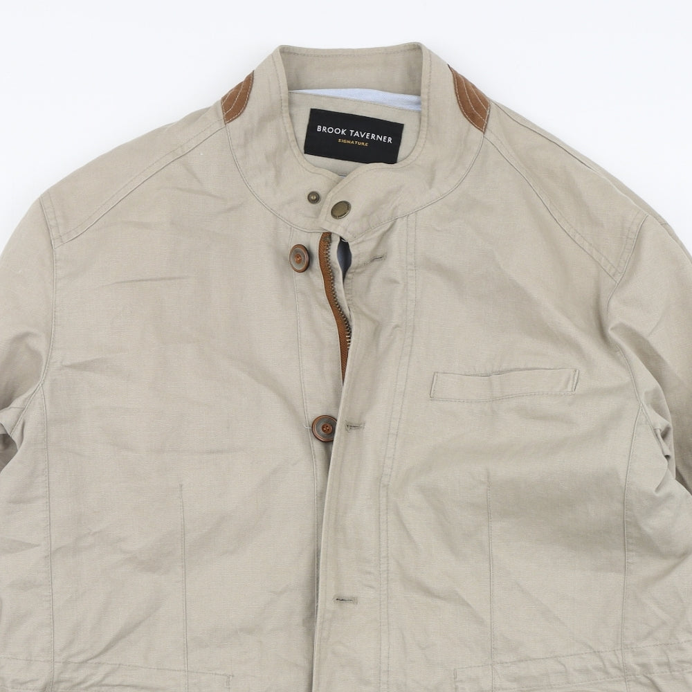 Brook Taverner Mens Beige Jacket Size L