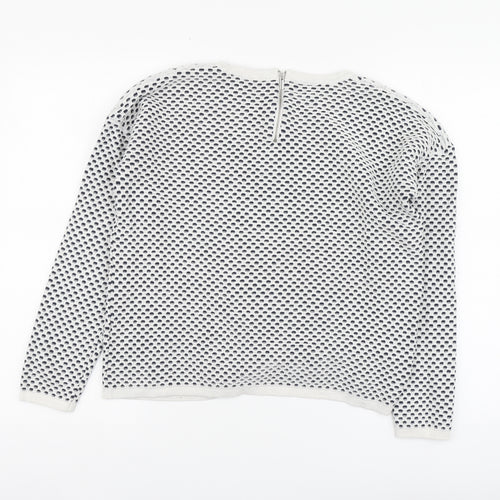 Esmara Womens White Round Neck Acrylic Pullover Jumper Size L