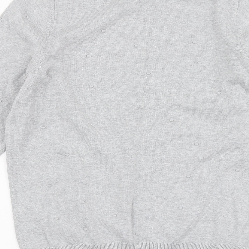 TU Womens Grey Round Neck Cotton Pullover Jumper Size 14