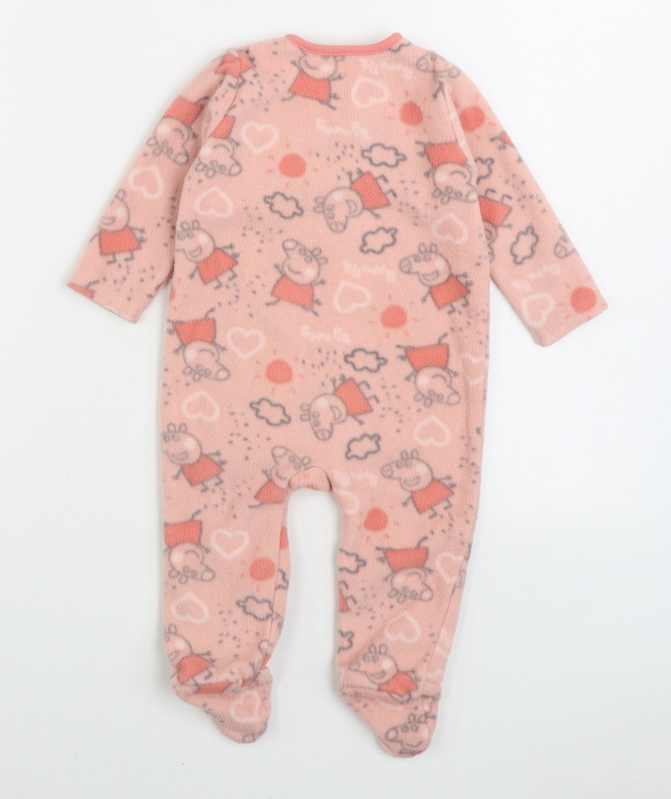 Nutmeg Girls Pink Geometric Polyester One Piece Size 6-9 Months Button - Peppa Pig