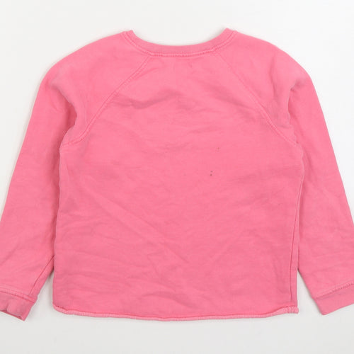NEXT Girls Pink Cotton Pullover Sweatshirt Size 8 Years Pullover