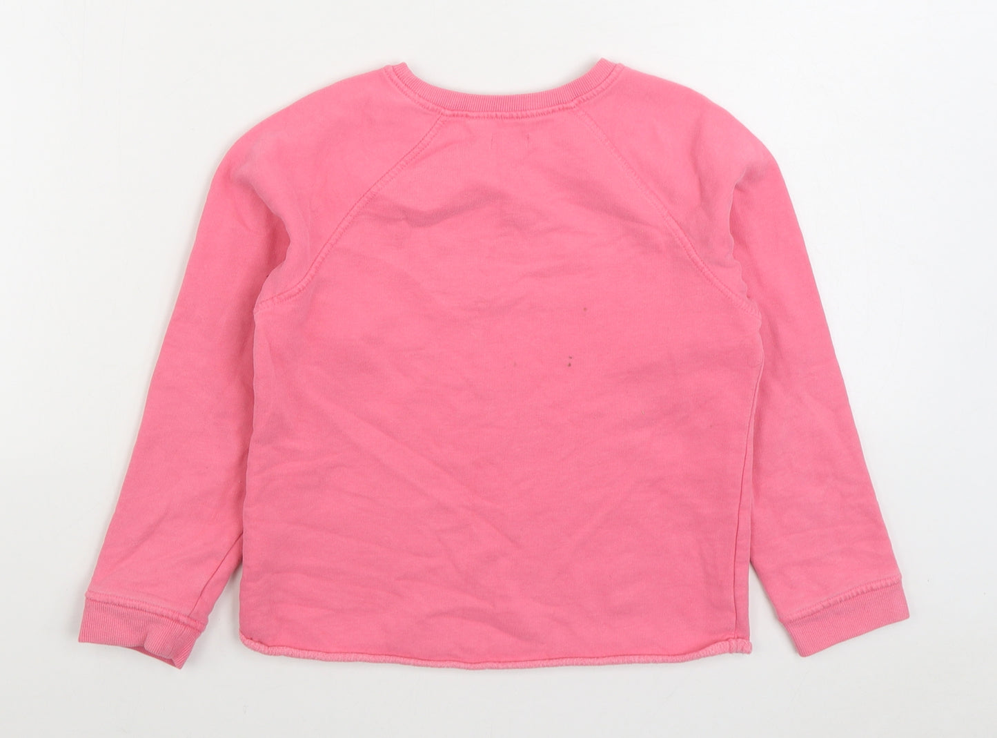 NEXT Girls Pink Cotton Pullover Sweatshirt Size 8 Years Pullover