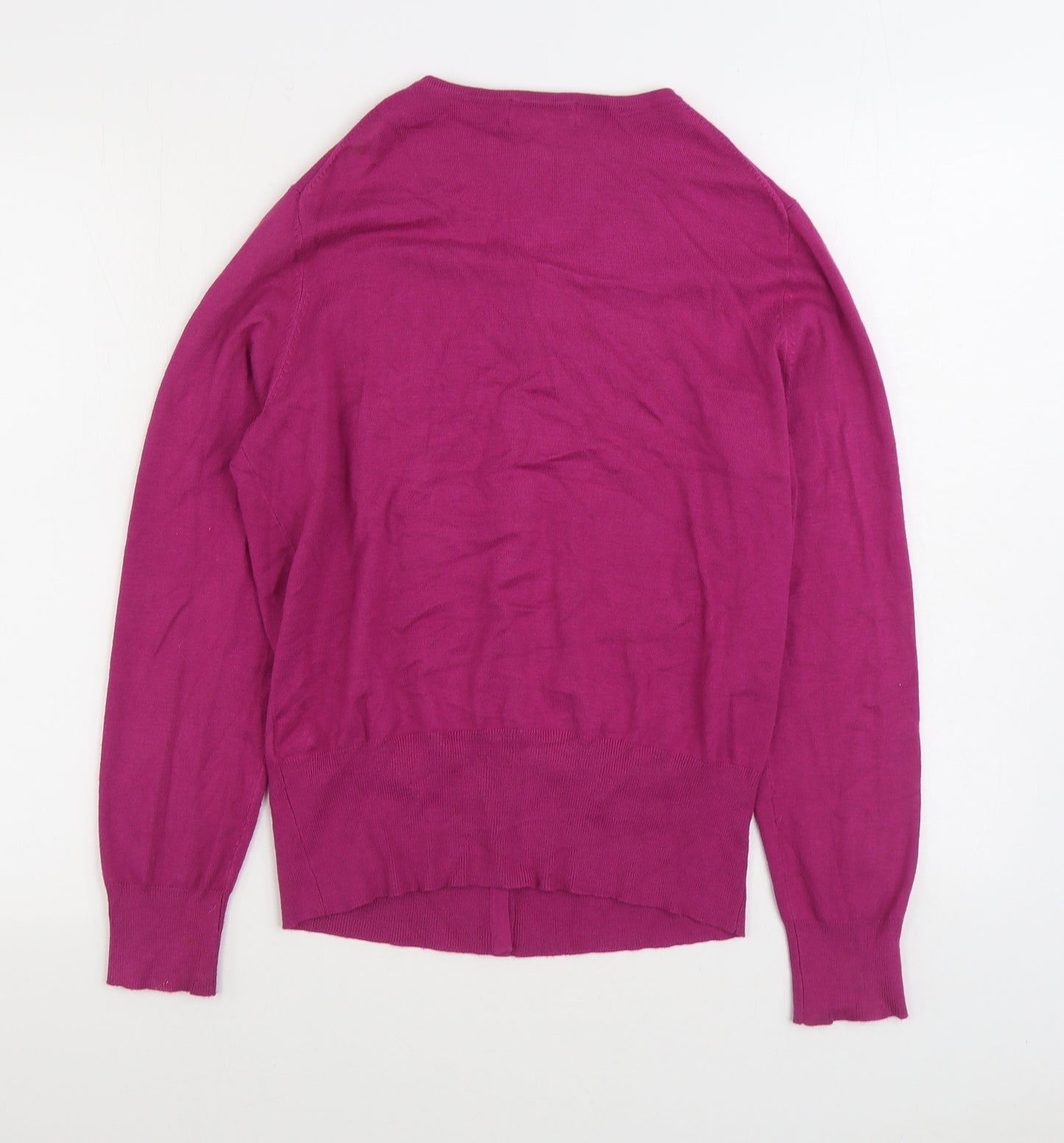 Marks and Spencer Womens Pink V-Neck Viscose Cardigan Jumper Size 16