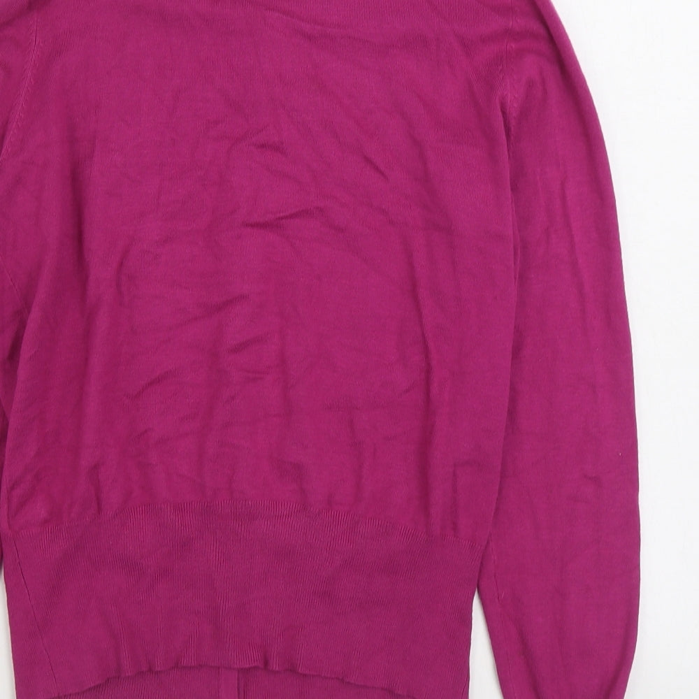 Marks and Spencer Womens Pink V-Neck Viscose Cardigan Jumper Size 16