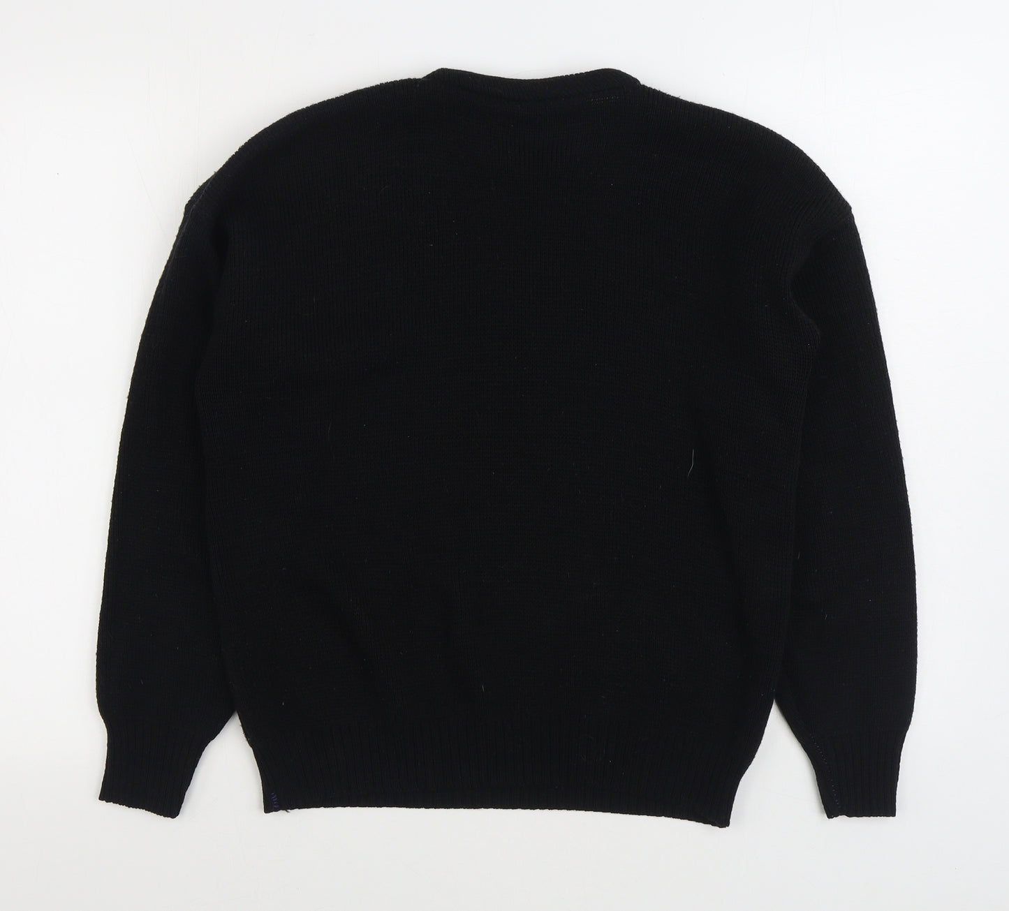 Preworn Womens Black Round Neck Acrylic Pullover Jumper Size M