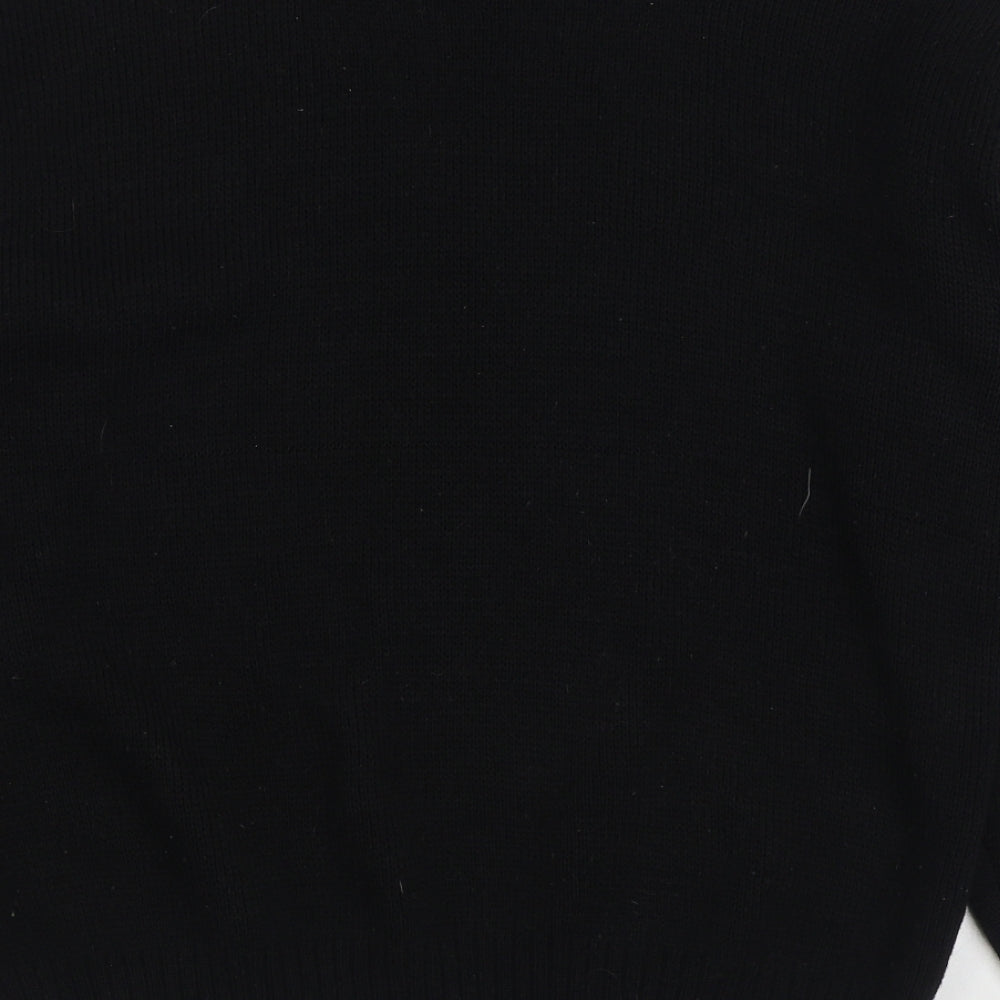 Preworn Womens Black Round Neck Acrylic Pullover Jumper Size M