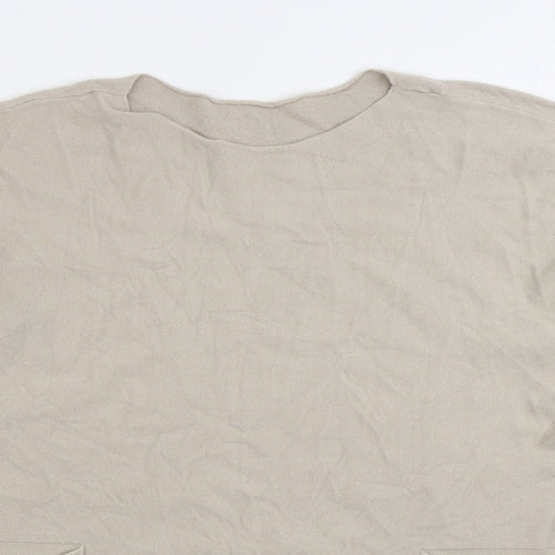 Prewon Womens Beige Boat Neck Viscose Pullover Jumper Size M
