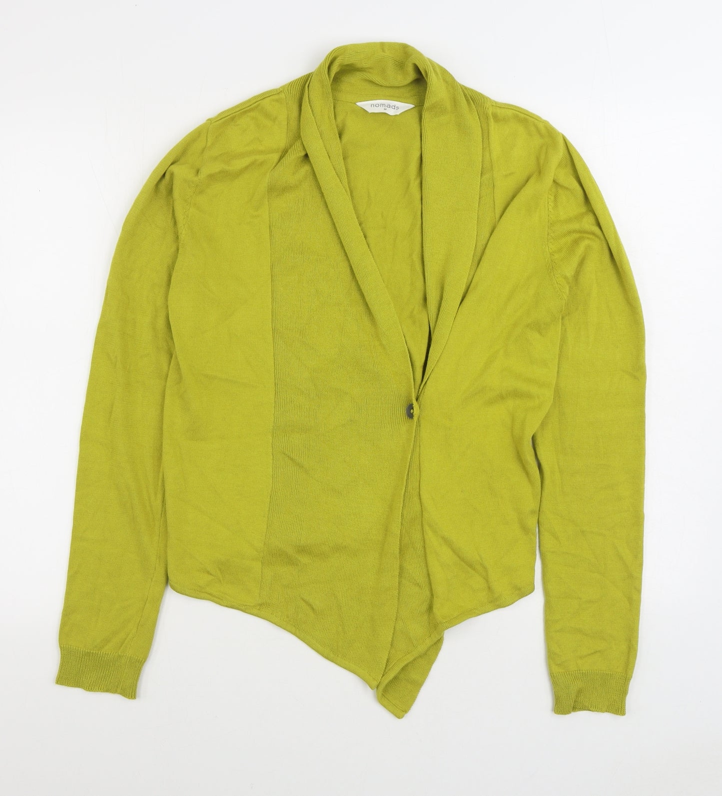 Nomads Womens Yellow V-Neck Cotton Cardigan Jumper Size M