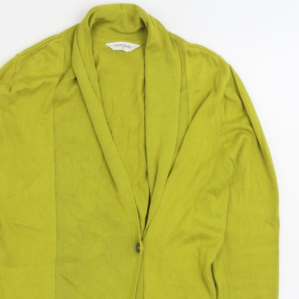 Nomads Womens Yellow V-Neck Cotton Cardigan Jumper Size M