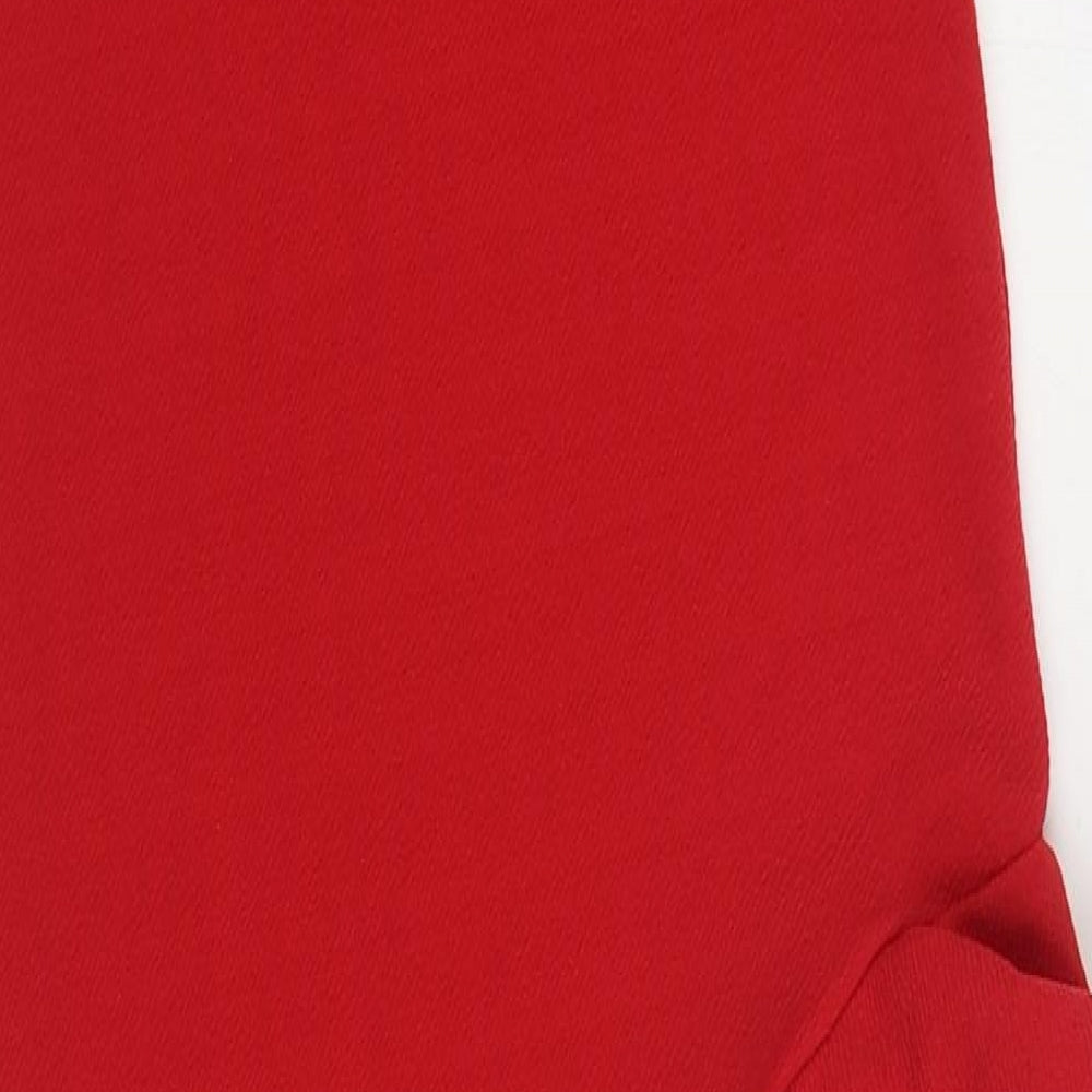 PRETTY LITTLE THING Womens Red Polyester Bodycon Size S One Shoulder Pullover