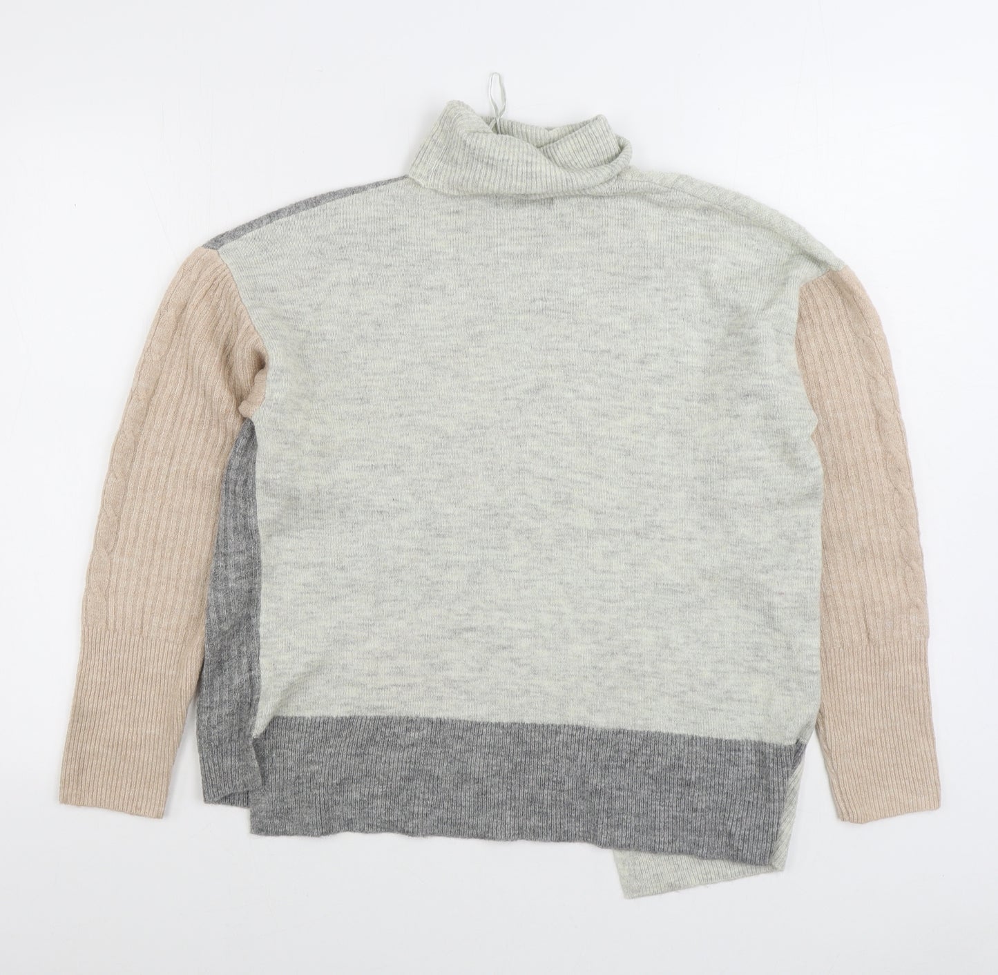 F&F Womens Multicoloured Roll Neck Acrylic Pullover Jumper Size 12