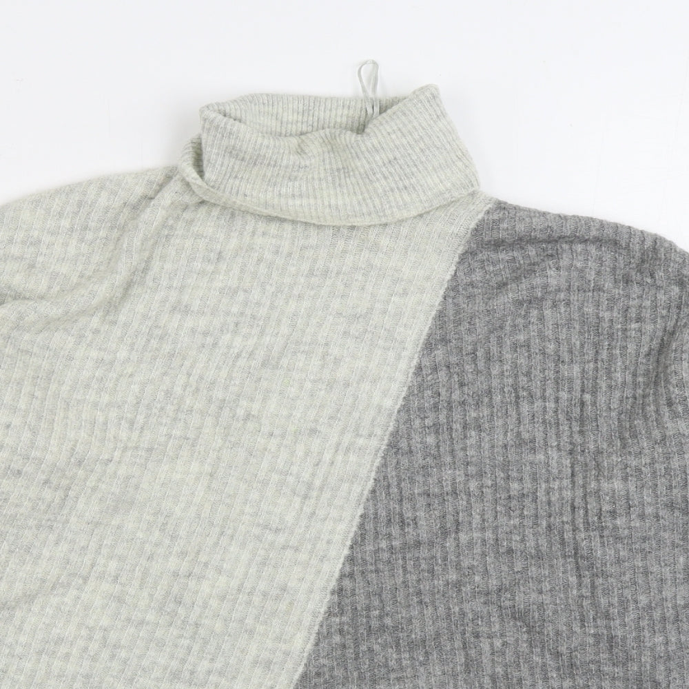 F&F Womens Multicoloured Roll Neck Acrylic Pullover Jumper Size 12